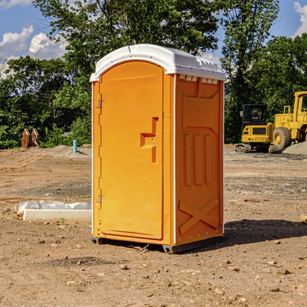 how often are the portable restrooms cleaned and serviced during a rental period in Newport